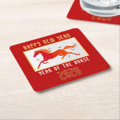 Modern Chinese Horse New Year 2026  Kartonnen Onderzetters (Schuin)