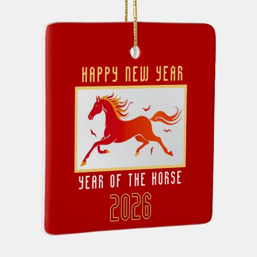 Modern Chinese Horse New Year 2026 Keramisch Ornament (Rechts)