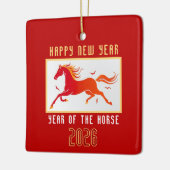 Modern Chinese Horse New Year 2026  Keramisch Ornament (Links)