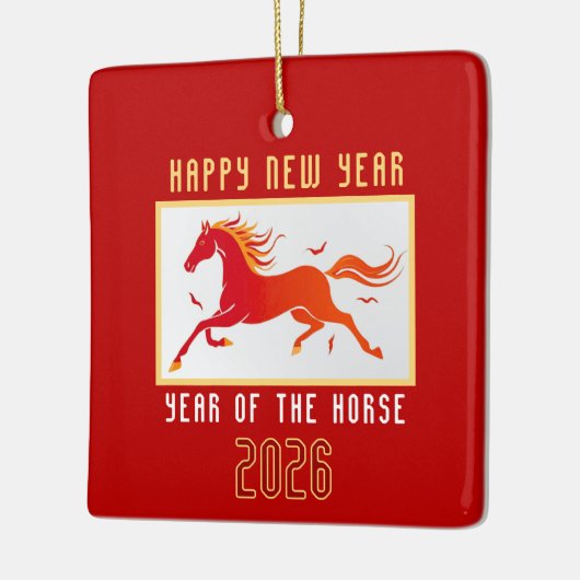 Modern Chinese Horse New Year 2026  Keramisch Ornament (Links)
