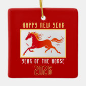 Modern Chinese Horse New Year 2026  Keramisch Ornament (Voorkant)