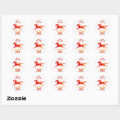 Modern Chinese Horse New Year 2026 Ronde Sticker (Vel)