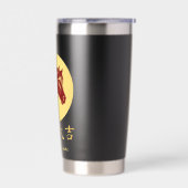 Modern Chinese New Year Horse Gold Red Geïsoleerde Drinkbeker (Links)