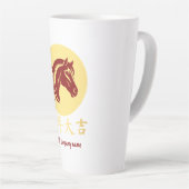 Modern Chinese New Year Horse Gold Red Latte Mok (Rechterhoek)