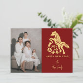 Modern Chinese New Year Photo Feestdagenkaart (Staand voorkant)