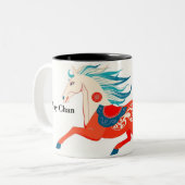 Modern Chinese Zodiac Horse 2026 Personalized Tweekleurige Koffiemok (Voorkant links)