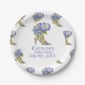 Modern Chinoiserie Floral High-hak papier Bord (Voorkant)