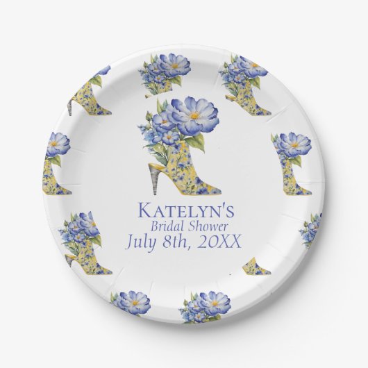 Modern Chinoiserie Floral High-hak papier Bord (Voorkant)