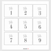 Modern chique 4 x 3,5" tafelnummer wijnetiketten sticker (Vel)