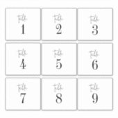 Modern chique 4 x 3,5" tafelnummer wijnetiketten sticker (Voorkant)