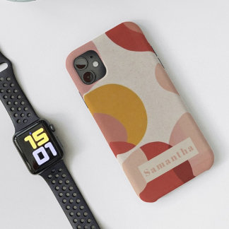 Modern chique Abstract cirkelmonogram Case-Mate iPhone 14 Pro Max Hoesje