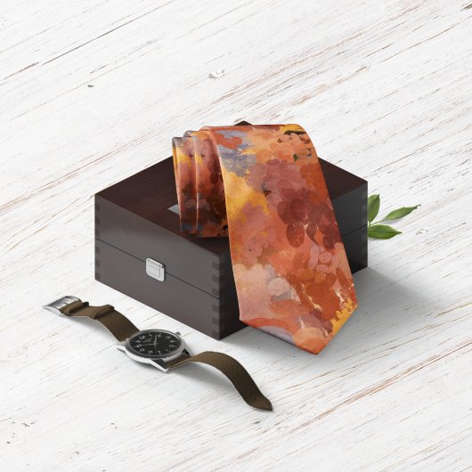 Modern chique abstract terracotta roestbruin stropdas