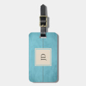 Modern chique blauw Bagagelabel (Voorkant verticaal)