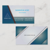 Modern chique blauw en bordeaux visitekaartje (Voorkant / Achterkant)