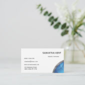 Modern chique blauw en wit visitekaartje (Staand voorkant)