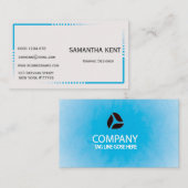 Modern chique blauw en wit visitekaartje (Voorkant / Achterkant)