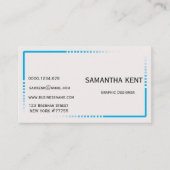 Modern chique blauw en wit visitekaartje (Voorkant)