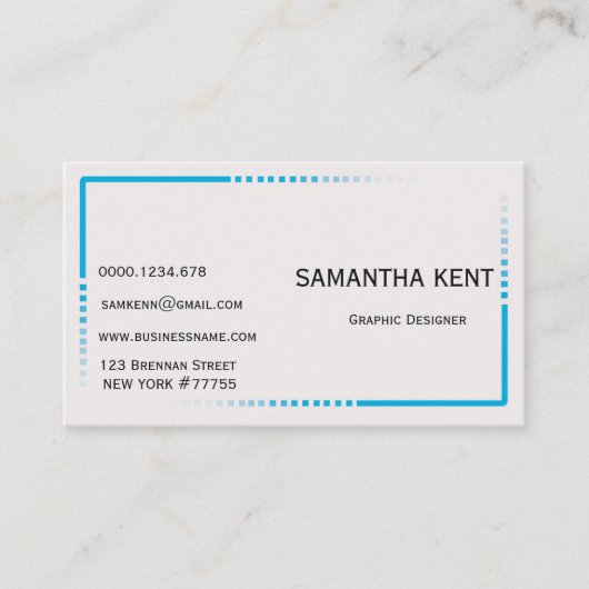 Modern chique blauw en wit visitekaartje (Voorkant)