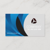 Modern chique blauw en wit visitekaartje (Achterkant)