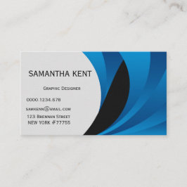 Modern chique blauw en wit visitekaartje