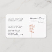 Modern chique bloemig Roos botanisch blush roze Visitekaartje (Voorkant)