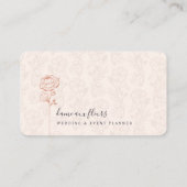 Modern chique bloemig Roos botanisch blush roze Visitekaartje (Achterkant)