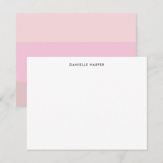 Modern chique blush pastel Bord roze Notitiekaartje (Voorkant / Achterkant)