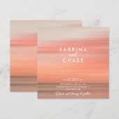 Modern chique blush Roos bruiloft Kaart (Voorkant / Achterkant)