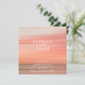 Modern chique blush Roos bruiloft Kaart (Staand voorkant)