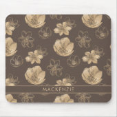 Modern chique Boho gouden folie bloemmotief Muismat (Voorkant)