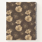 Modern chique Boho gouden folie bloemmotief Notitieboek (Achterkant)