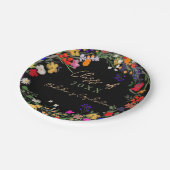 Modern chique boho wildflower afstuderen papieren bordje (Gekanteld)