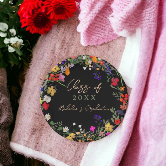 Modern chique boho wildflower afstuderen papieren bordje