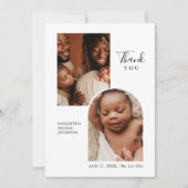 Modern chique boog inzet twee foto geboorte aankon aankondiging (Voorkant)