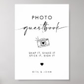 Modern chique bruiloft foto gastenboek teken poster (Voorkant)