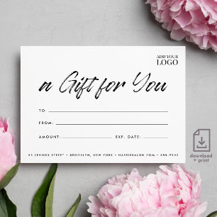 Modern chique cadeaubon voor kleine bedrijven kaart