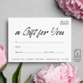 Modern chique cadeaubon voor kleine bedrijven kaart