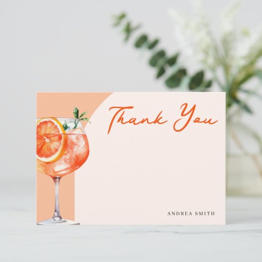 Modern chique dank u Aperol Spritz dank u Bedankkaart (Staand voorkant)