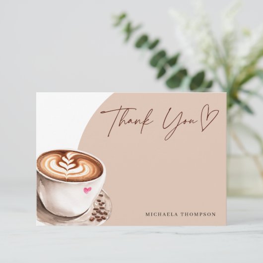 Modern chique dank u koffie Vrijgezellenfeest Bedankkaart (Staand voorkant)