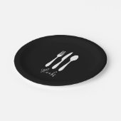 Modern chique diner Bedankt zwart Papieren Bordje (Gekanteld)