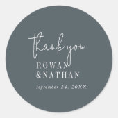 Modern chique donker marineblauw dank u Stickers (Voorkant)