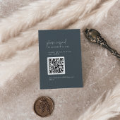 Modern Chique Donker Navy Blauw QR Code RSVP Informatiekaartje