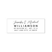 Modern chique echtpaar minimale terugkeer adres rubberstempel (Afrduk)