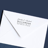 Modern chique echtpaar minimale terugkeer adres rubberstempel