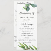 Modern chique Eucalyptus gebladerte huwelijksprogr Programmakaart (Voorkant / Achterkant)