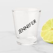 Modern chique extravagant noem het gepersonaliseer shot glas (Voorkant)