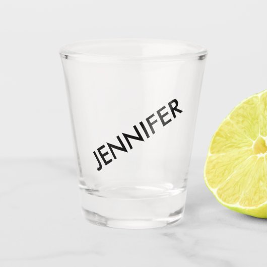 Modern chique extravagant noem het gepersonaliseer shot glas (Voorkant)