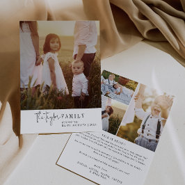 Modern chique familie foto jaar in de Review kerst Feestdagenkaart