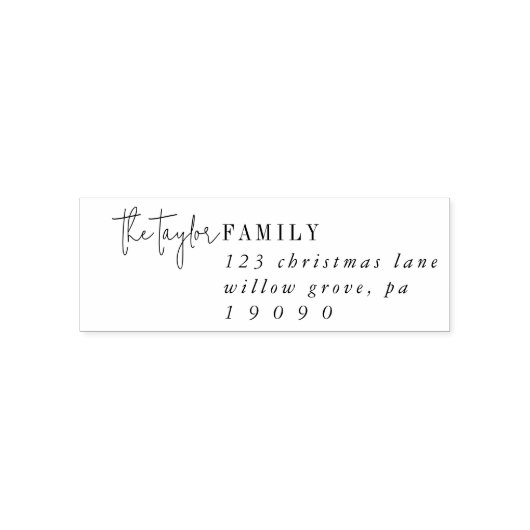 Modern chique familie vakantie Kaart Envelope Zelfinktende Stempel (Design)