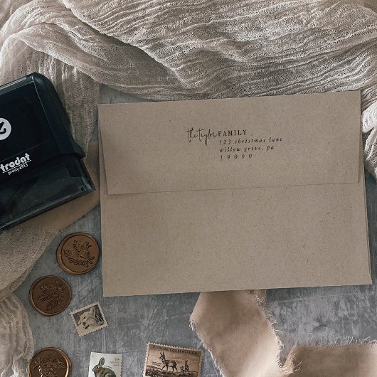 Modern chique familie vakantie Kaart Envelope Zelfinktende Stempel